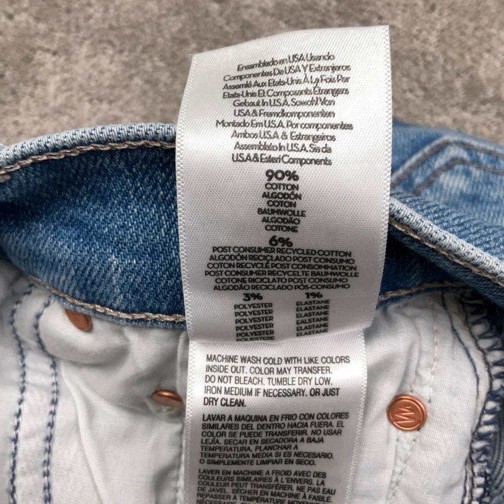 MOTHER Lil Outsider Sneak Jeans Girls 24 Blue Straight High Rise USA - Picture 6 of 15